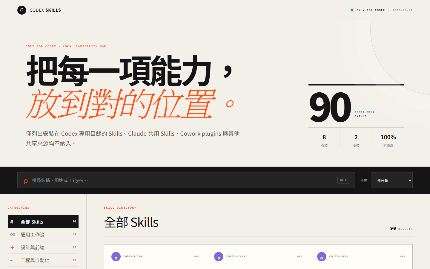 Codex Skill Dashboard portfolio image